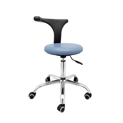 Indian Dental Stool with Armrest and Metal Base